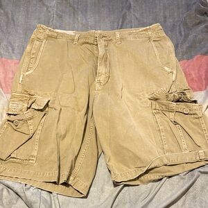 Men's Tan Cargo Shorts AE - (Vintage) (Y2K)